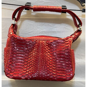 Tod’s Vintage Candy Sera Red Python Snakeskin Shoulder Bag Italy EUC Luxury